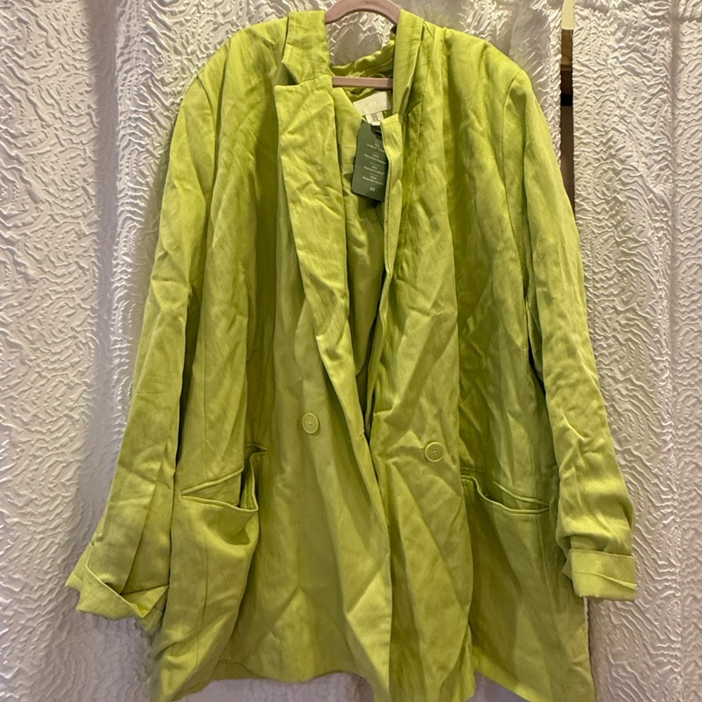H&M Lime Green Blazer Lightweight Jacket